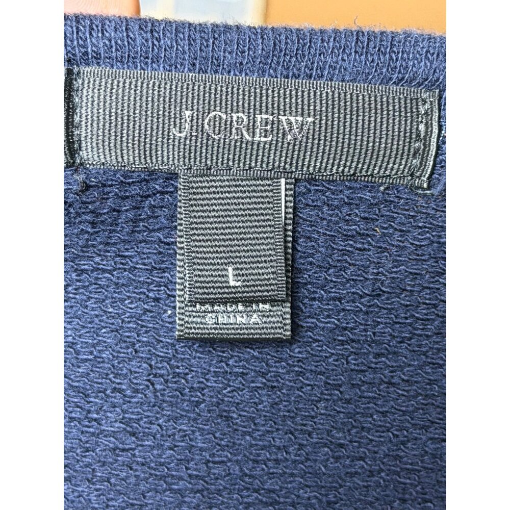 J.Crew Navy & White Nautical Striped Sweater Preppy W Side Zippers Long Sleeve L - Picture 4 of 15